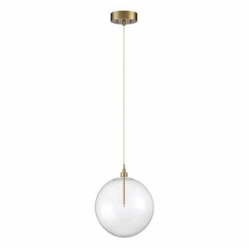 14-Inch LED Globe Pendant in Natural Brass by Meridian