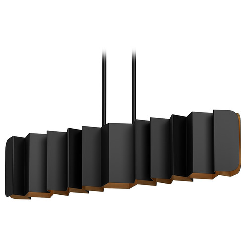 Kuzco Lighting Akira Black & Gold Linear Light with Fluted Shade by Kuzco Lighting LP58042-BK/GD