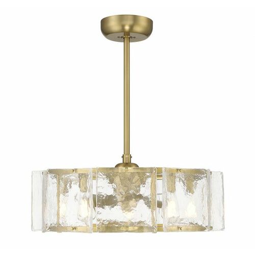 Genry 5-Light LED Chandelier Fan in Warm Brass by Savoy House