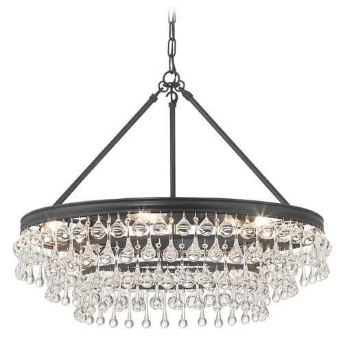 Crystorama Lighting Crystorama Lighting Calypso Matte Black Crystal Chandelier 237-MK