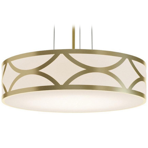 Afx Lighting Lake Gold Pendant Light with Drum Shade