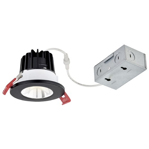 Recesso Lighting by Dolan Designs 2'' LED Canless 8W Black/Chrome Recessed Downlight 2700K 38Deg IC Rated By Recesso RL02-08W38-27-W/CH SMOOTH TRM