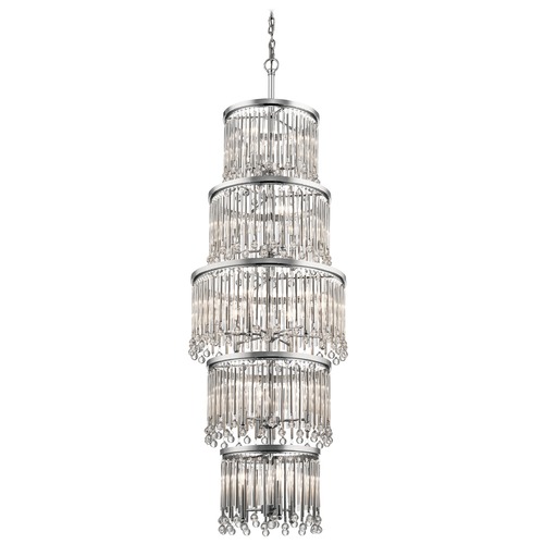 Kichler Lighting Piper 69.75-Inch High Chrome Crystal Pendant by Kichler Lighting 43758CH