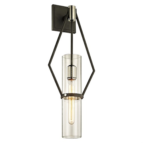 Troy Lighting Raef Textured Black & Polish Nickel Sconce by Troy Lighting B6322