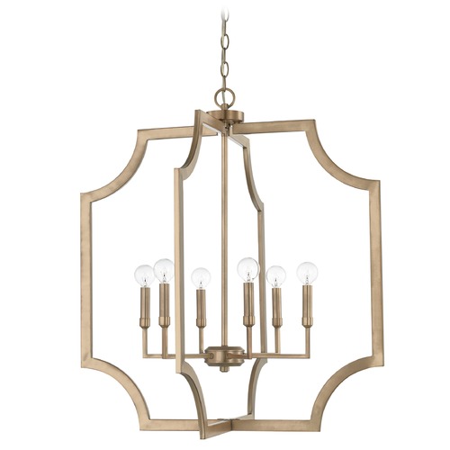 Lesley 28-Inch Foyer Pendant in Aged Brass by Capital Lighting