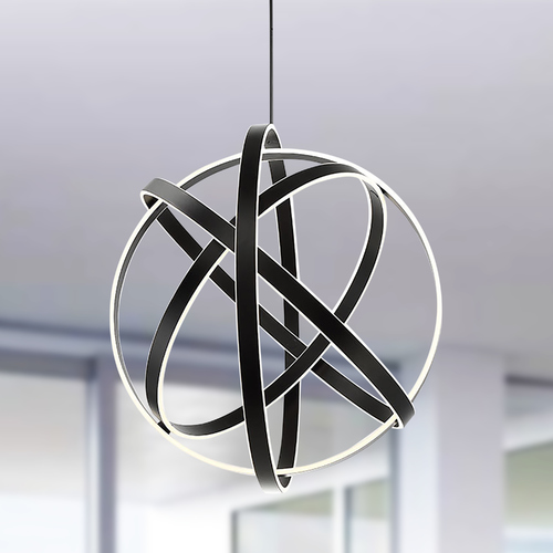 Modern Forms by WAC Lighting Kinetic 38-Inch LED Pendant in Black by Modern Forms PD-61738-BK