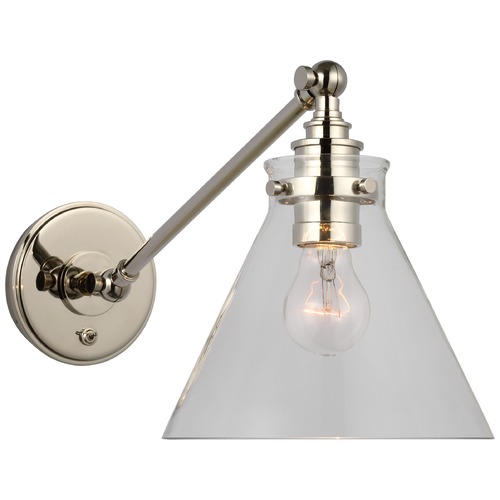 Chapman & Myers Parkington Wall Light in Nickel by Visual Comfort Signature