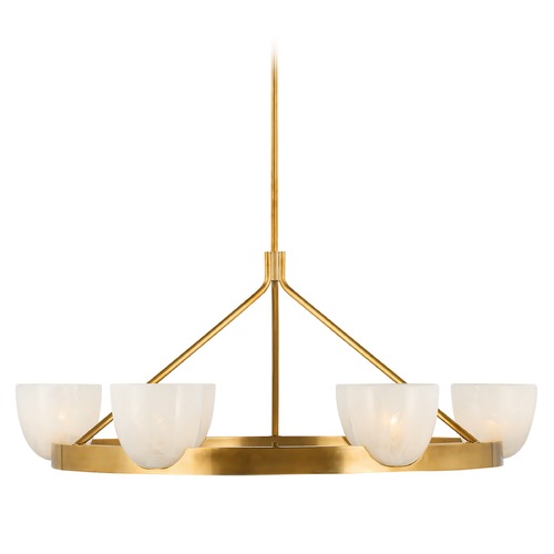 Visual Comfort Signature Collection Aerin Carola Large Ring Chandelier in Antique Brass by Visual Comfort Signature ARN5490HABWSG