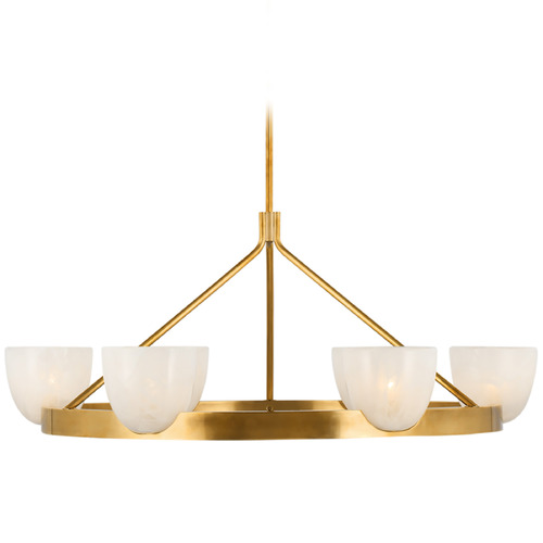 Visual Comfort Signature Collection Aerin Carola Large Ring Chandelier in Antique Brass by Visual Comfort Signature ARN5490HABWSG