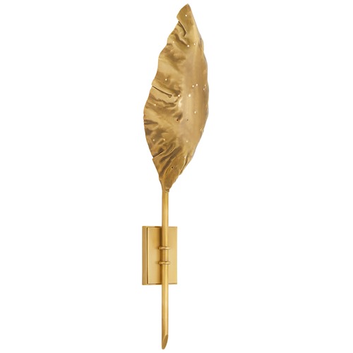 Visual Comfort Signature Collection Julie Neill Dumaine Pierced Leaf Sconce in Brass by Visual Comfort Signature JN2517AB