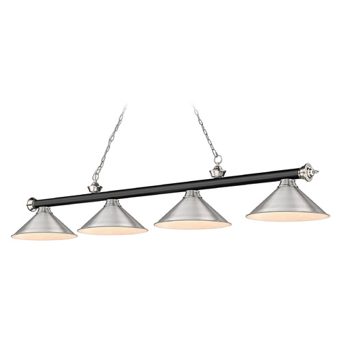 Z-Lite Cordon Matte Black & Brushed Nickel Billiard Light by Z-Lite 2306-4MB-BN-BN15