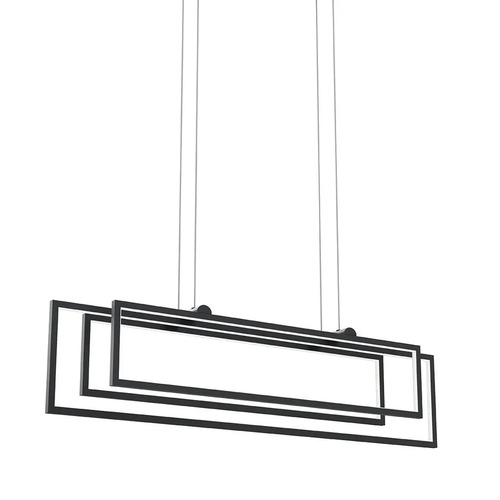 Jestin 38-Inch LED Linear Chandelier in Black by Elan Lighting
