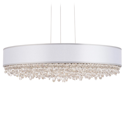 Schonbek Worldwide Lighting Eclyptix LED Polished Stainless Steel LED Pendant Light with Drum Shade