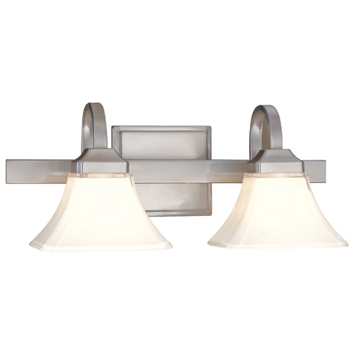 Minka Lavery Bathroom Light with White Glass in Brushed Nickel Finish 6812-84