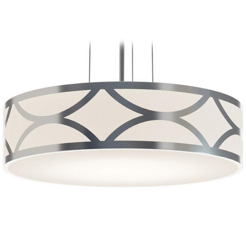 AFX Lighting Afx Lighting Lake Painted Nickel Pendant Light with Drum Shade LAKP20MBNP