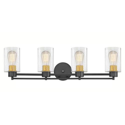 Design Classics Lighting Salida 4-Light Bath Light in Matte Black & Brass by Design Classics 704-07 SB GL1041C