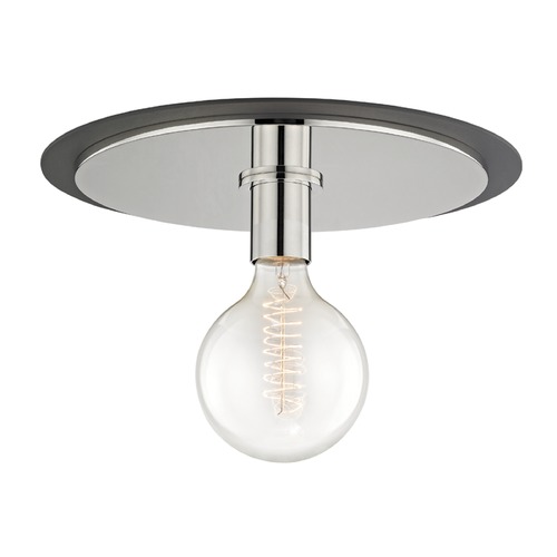 Mitzi by Hudson Valley Milo Flush Mount in Polished Nickel & Black by Mitzi by Hudson Valley H137501L-PN/BK