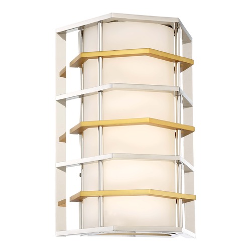 George Kovacs Lighting Levels LED Sconce in Polished Nickel & Honey Gold by George Kovacs P1070-657-L