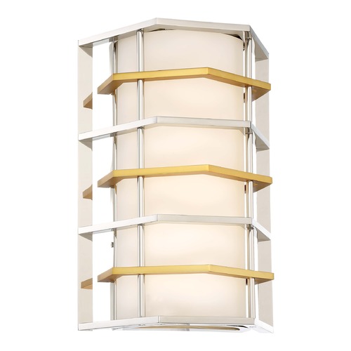 Levels LED Sconce in Polished Nickel & Honey Gold by George Kovacs