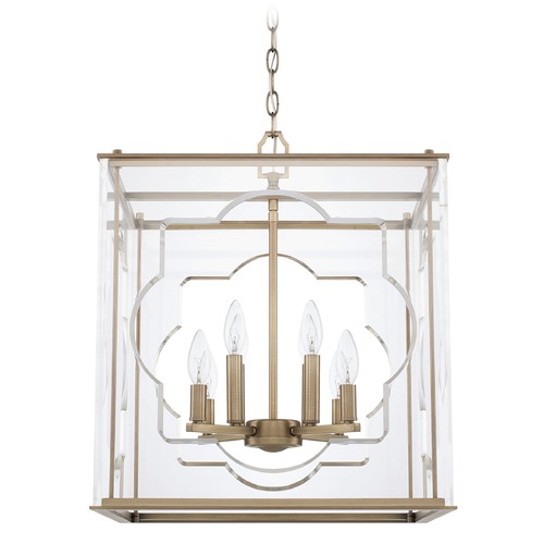 Capital Lighting Aria 18-Inch Acrylic Pendant in Aged Brass by Capital Lighting 525681AD