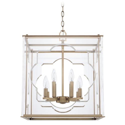 Aria 18-Inch Acrylic Pendant in Aged Brass by Capital Lighting