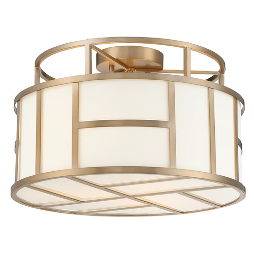Danielson 3-Light Semi-Flush Mount in Vibrant Gold by Crystorama