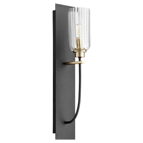 Quorum Lighting Espy Noir & Aged Brass Sconce by Quorum Lighting 507-1-6980
