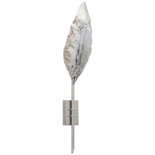 Visual Comfort Signature Collection Julie Neill Dumaine Pierced Leaf Sconce in Nickel by Visual Comfort Signature JN2517PN