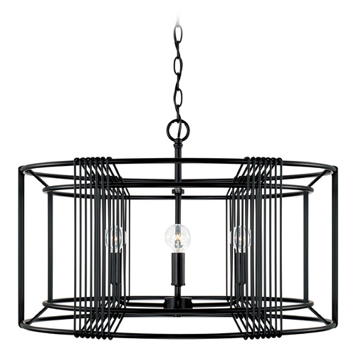 Capital Lighting Lennon Drum Pendant in Matte Black by Capital Lighting 346041MB