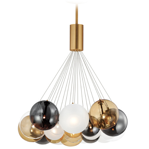 ET2 Lighting Et2 Burst Gold LED Multi-Light Pendant with Globe Shade E25088-148GLD