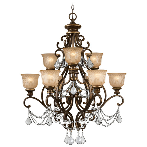 Crystorama Lighting Crystorama Lighting Norwalk Bronze Umber Crystal Chandelier 7509-BU-CL-S