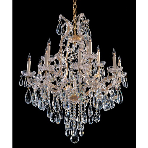 Crystorama Maria Theresa 2-Tier 13-Light Crystal Chandelier in Gold
