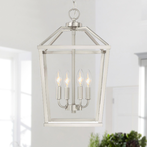 HomePlace by Capital Lighting Birch 4-Light Lantern in Brushed Nickel by HomePlace by Capital Lighting 522741BN