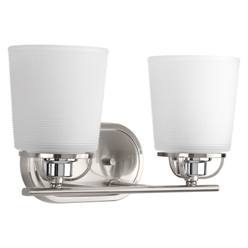 West Village 2-Light Bath Light in Brushed Nickel & Chrome by Progress Lighting