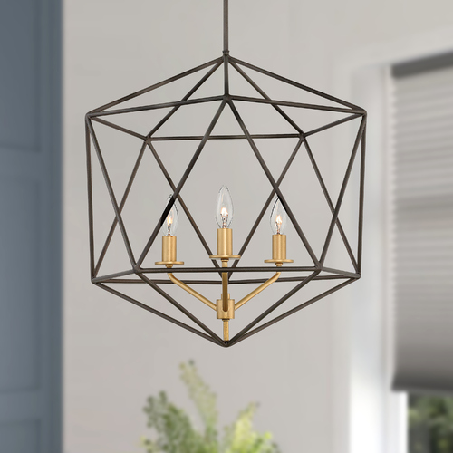 Hinkley Astrid 20-Inch Metallic Matte Bronze & Deluxe Gold Mini Chandelier by Hinkley Lighting 3023MM