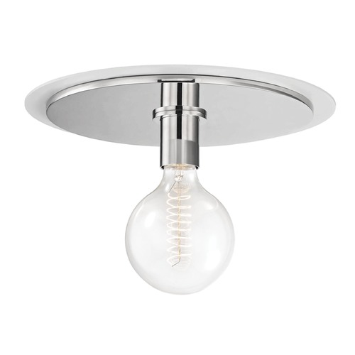 Mitzi by Hudson Valley Milo Flush Mount in Polished Nickel & White by Mitzi by Hudson Valley H137501L-PN/WH