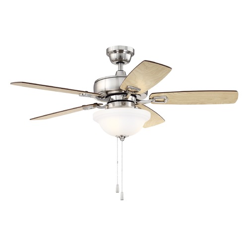 Craftmade Lighting 42-Inch Brushed Nickel Ceiling Fan with LED Light 3000K by Craftmade Lighting TCE42BNK5C1