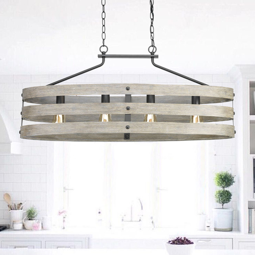 Gulliver 4-Light Island Light in Faux Wood by Progress Lighting