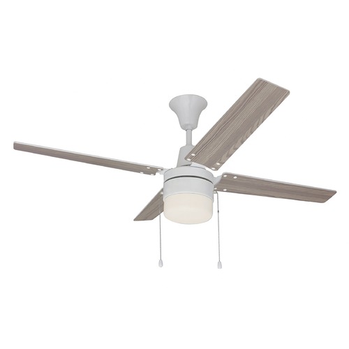 Craftmade Lighting 48-Inch White Ceiling Fan with LED Light 3000K by Craftmade Lighting CON48W4C1