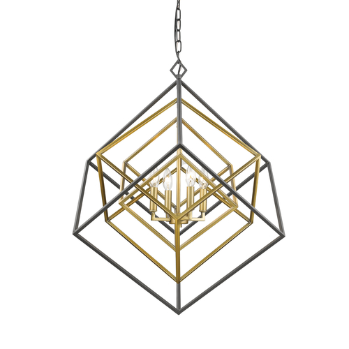 Z-Lite Euclid Olde Brass & Bronze Pendant by Z-Lite 457-4OBR-BRZ