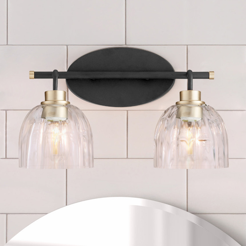 Quorum Lighting Espy 15.5-Inch Bath Light in Noir with Aged Brass Accents by Quorum Lighting 507-2-6980