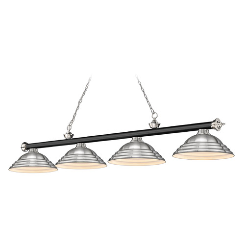 Z-Lite Cordon Matte Black & Brushed Nickel Billiard Light by Z-Lite 2306-4MB-BN-SBN