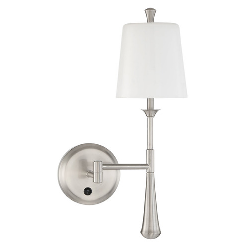 Craftmade Lighting Palmer Brushed Polished Nickel Swing Arm Lamp by Craftmade Lighting 57461SA-BNK