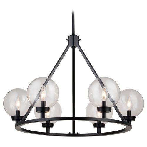 Vaxcel Lighting Lander Matte Black Chandelier
