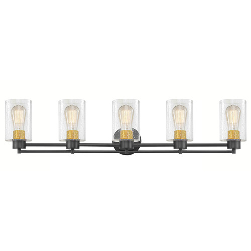 Salida 5-Light Bath Light in Matte Black & Brass by Design Classics