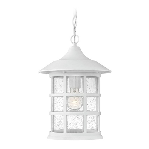 Seeded Glass Outdoor Hanging Light Classic White by Hinkley Lighting