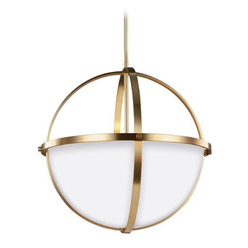 Alturas 19-Inch 3-Light Pendant in Satin Brass by Generation Lighting