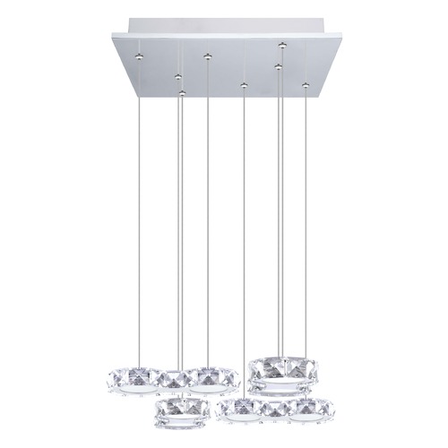 Eglo Lighting Eglo Corliano Chrome LED Multi-Light Pendant with Oval Shade 39013A