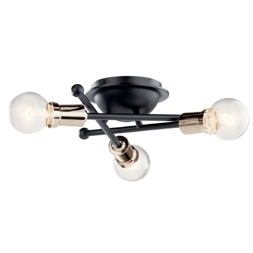 Kichler Lighting Armstrong 3-Light Black Flush Mount by Kichler Lighting 43196BK