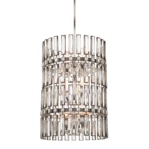 Belle Aurore Tall Chandelier in Silver Leaf by Metropolitan Lighting
